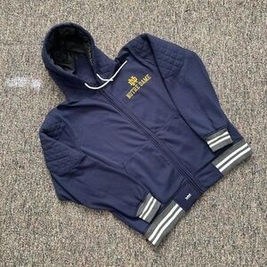 Franchise Club Notre Dame Fighting‎ Irish Full Zip Hoodie Navy Blue XL Quilted